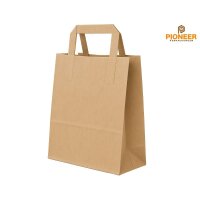 Paper Carrier Bags 260+140x300 mm Brown with Flat Handle