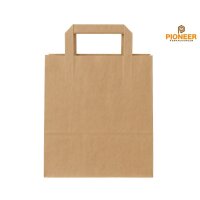 Paper Carrier Bags 260+140x300 mm Brown with Flat Handle