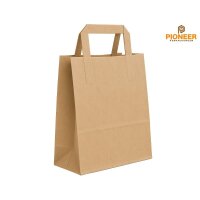 Paper Carrier Bags 260+140x300 mm Brown with Flat Handle