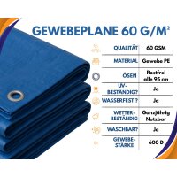 Tarpaulin Sheet 5x6 m 60g/m² Blue