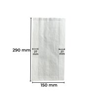 Paper folded Bags 150+55x290 mm White
