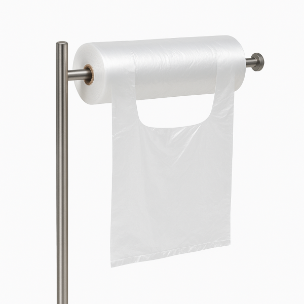 T-shirt bags on roll 22+12x40 cm Transparent