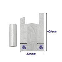 T-shirt bags on roll 22+12x40 cm Transparent