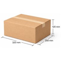 Faltkarton 320x250x120 mm Einwellig Braun