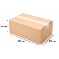 Cardboard box 350x250x150 mm Single Wall Brown Height Groove at 50/100 mm