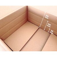 Cardboard box 350x250x150 mm Single Wall Brown Height Groove at 50/100 mm