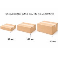 Cardboard box 350x250x150 mm Single Wall Brown Height Groove at 50/100 mm