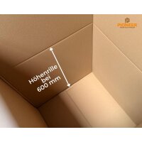 Faltkarton 1000x560x560 mm Einwellig Braun mit Höhenrille bei 600 mm
