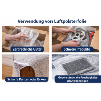 Luftpolsterfolie 50 cm x 100 m 75my Transparent