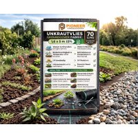 Unkrautvlies 1,6 m x 5 m 70g Schwarz Gartenvlies