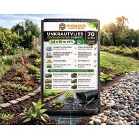 Unkrautvlies 1,6 m x 15 m 70g Schwarz Gartenvlies