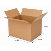 Faltkarton 460x300x380 mm Einwellig Braun
