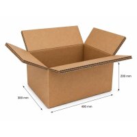 Cardboard Box Double Walled 400x300x200 mm Braun