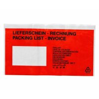 Delivery Note Pocket DIN Lang Red Packing Slip - Invoice
