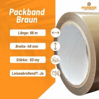 Packband leise abrollend 48mm x 66m Braun 50my