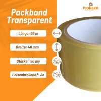 Klebeband leise abrollend 48mm x 66m 50my Transparent Packband